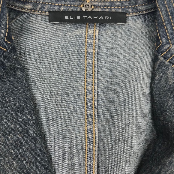 ELIE TAHARI Designer Denim Jean Button Jacket - Picture 2 of 5